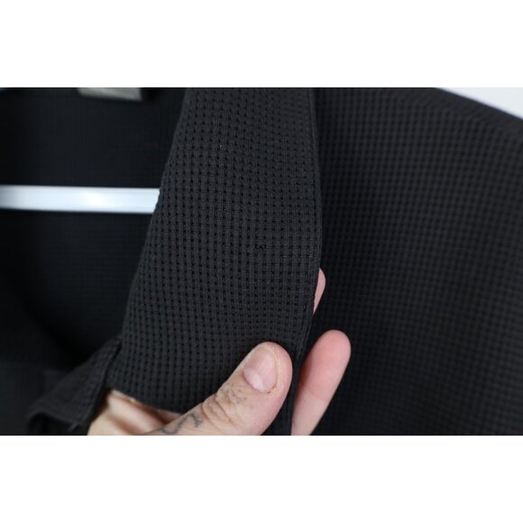 Vintage Nike Mens 2XL Travis Scott Mini Swoosh Sun Faded Thermal Knit Polo Black - Picture 5 of 15